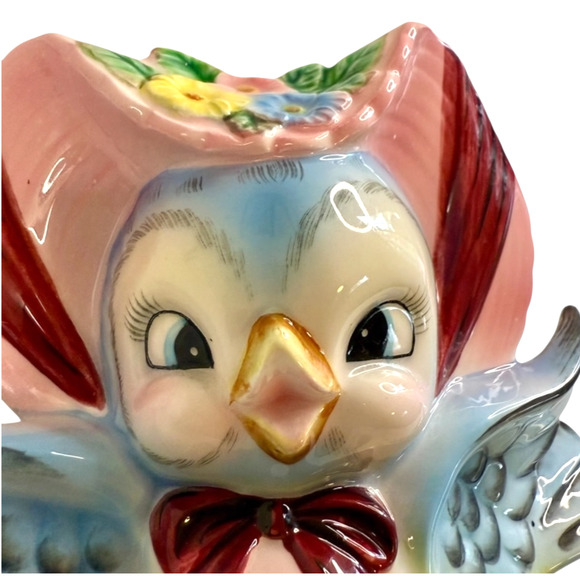 Lefton Blue Bird Wall Pocket Pair #283 Set of 2 Anthropomorphic MCM Vintage READ - Picture 3 of 17